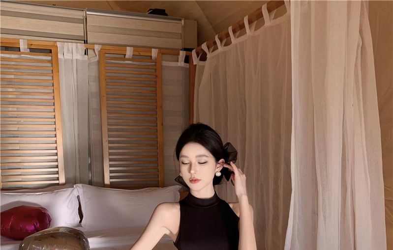 Two Tone Maxi A-Line Sleeveless Dress