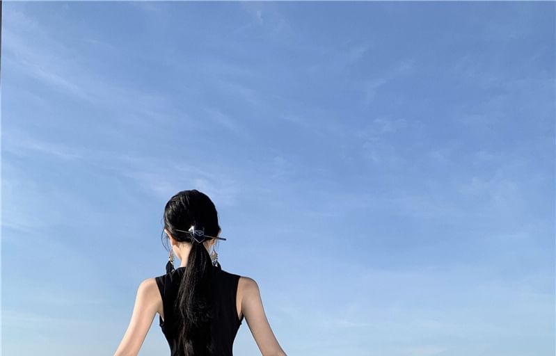 Sleeveless Crewneck Maxi Tone Dress A-Line Two