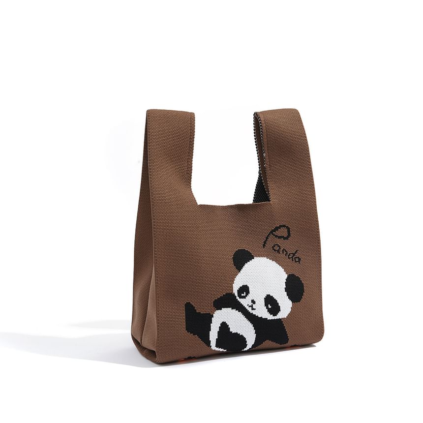 Panda Knit Jacquard Tote Bag