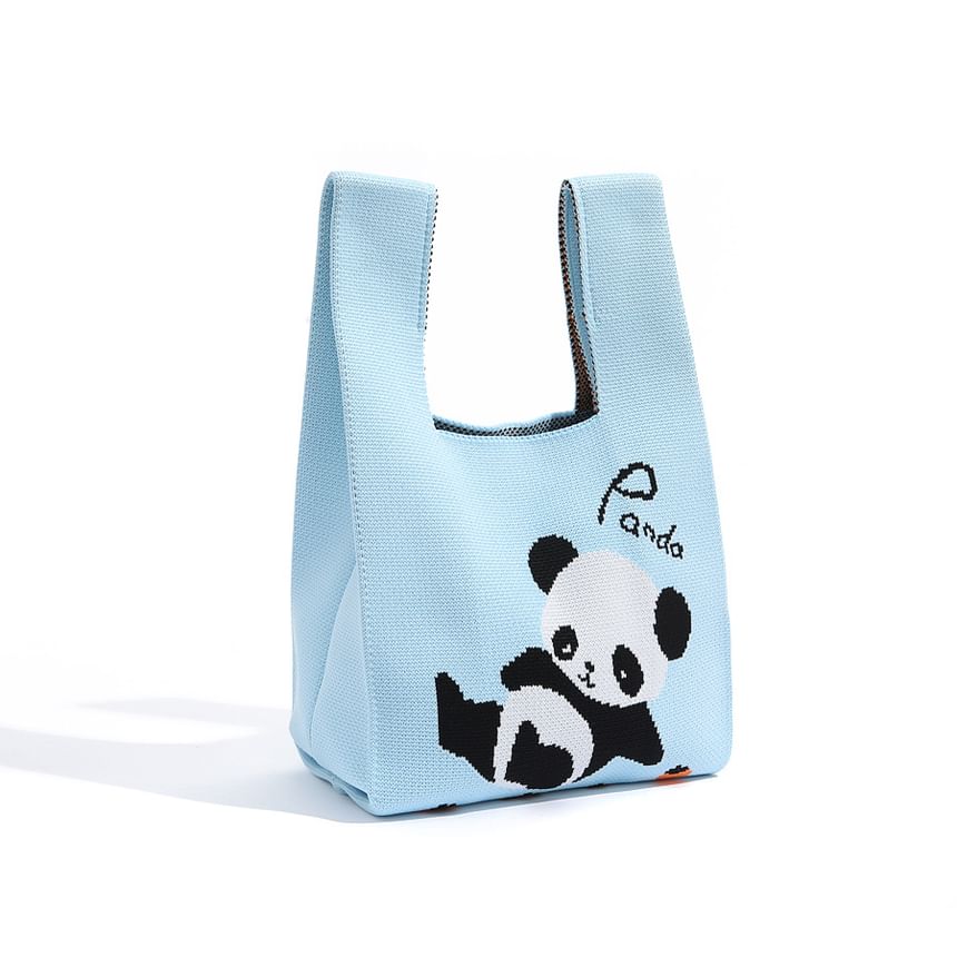 Panda Knit Jacquard Tote Bag