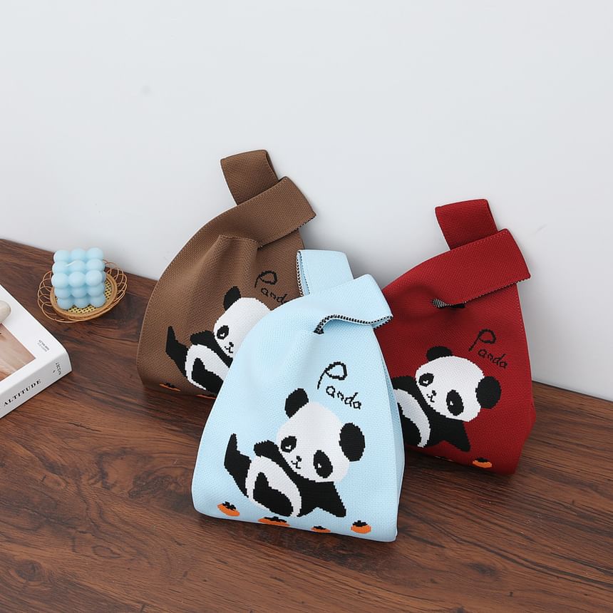 Panda Knit Jacquard Tote Bag