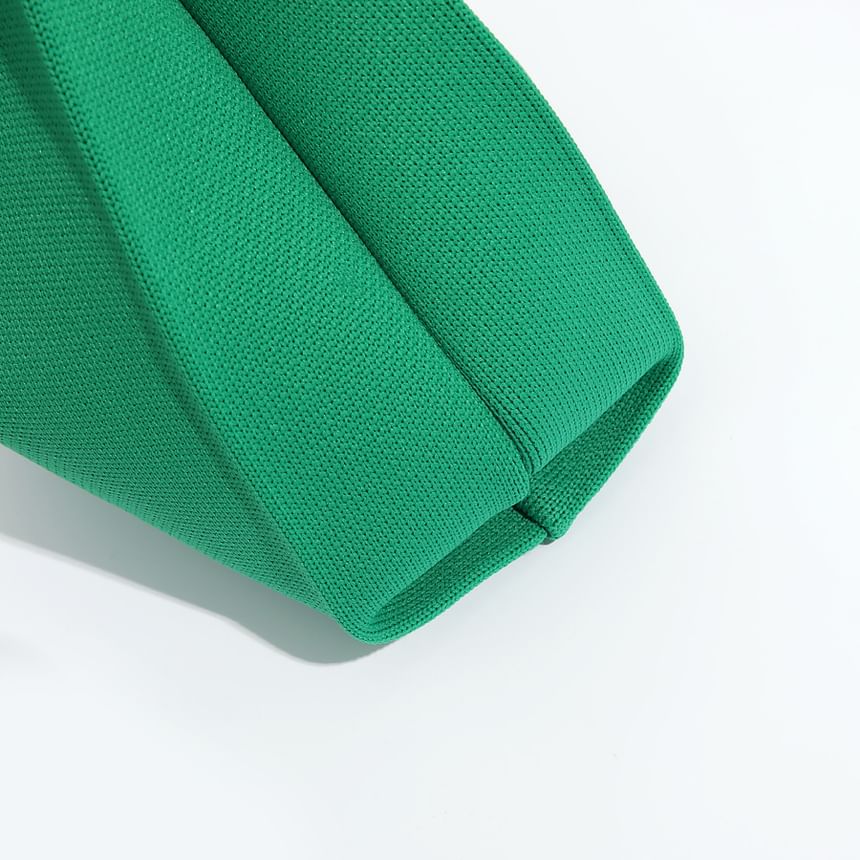 Bag Lettering Applique Tote Knit