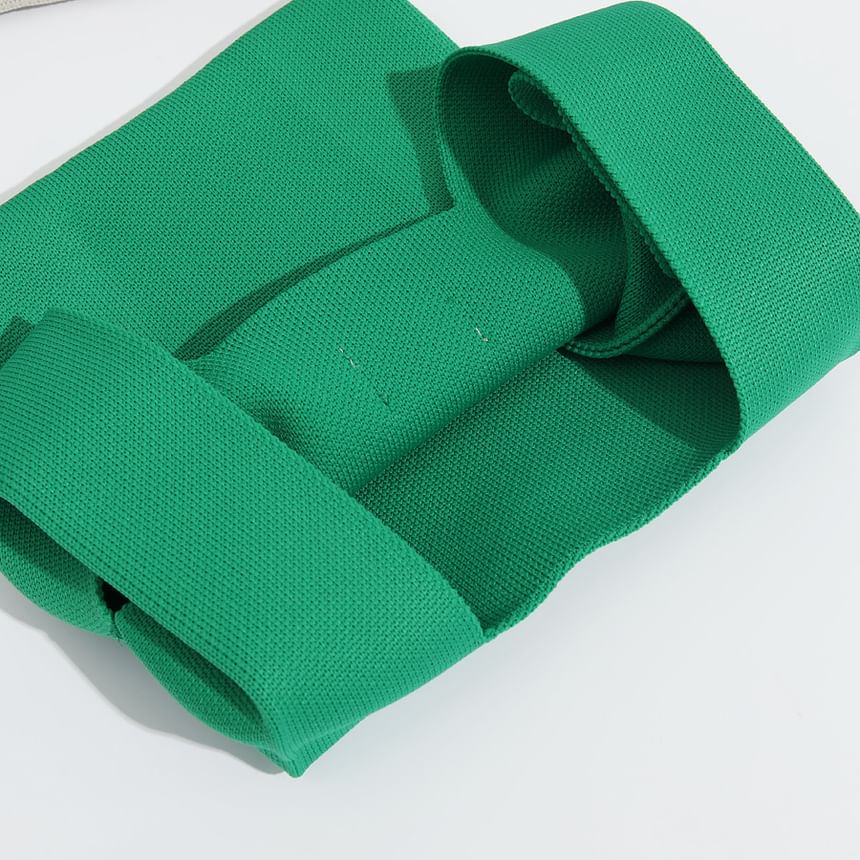 Bag Lettering Applique Tote Knit