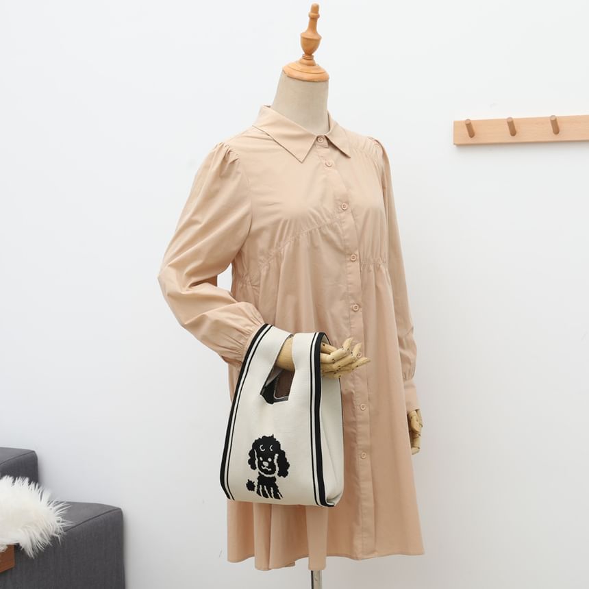 Bag Jacquard Knit Dog Tote