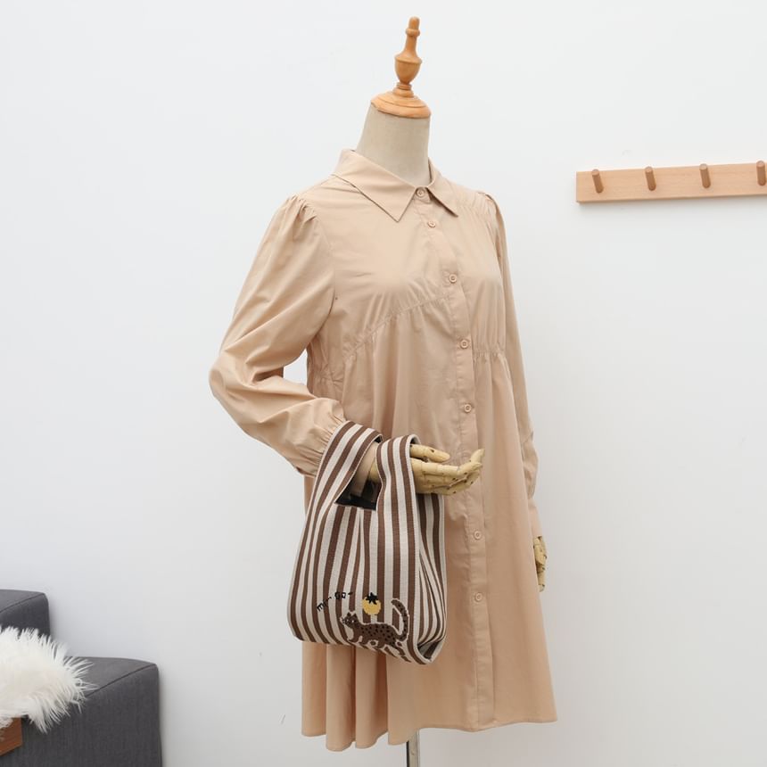 Tote Knit Cat Jacquard Bag