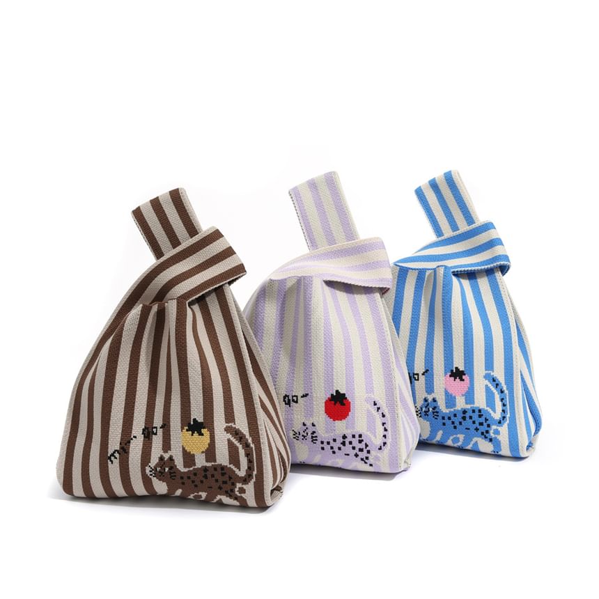 Tote Knit Cat Jacquard Bag