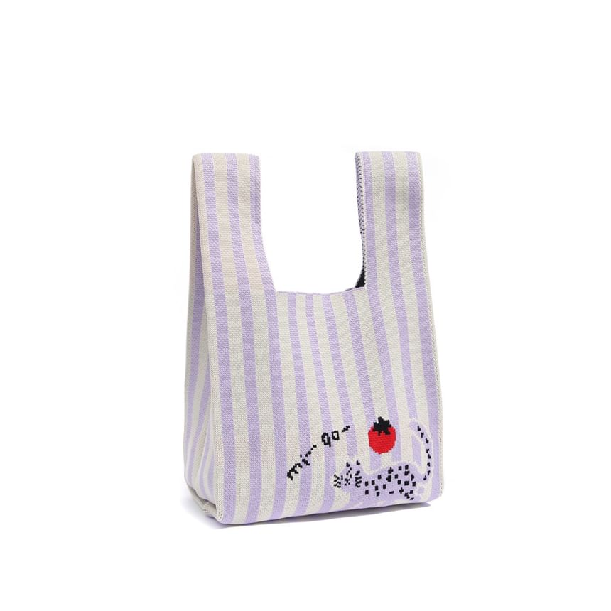Tote Knit Cat Jacquard Bag