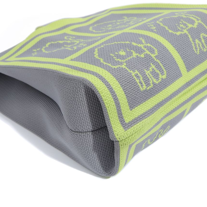 Tote Jacquard Bag Knit Dog