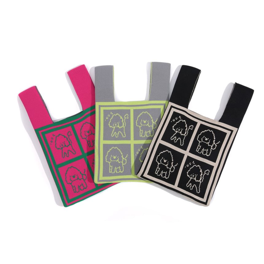 Tote Jacquard Bag Knit Dog