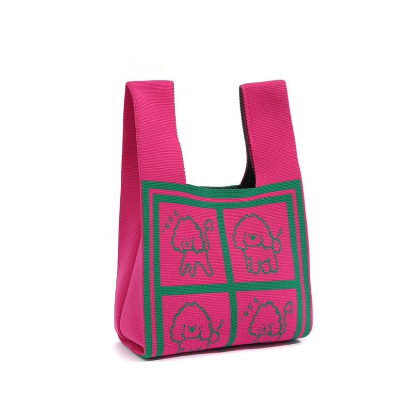 Tote Jacquard Bag Knit Dog