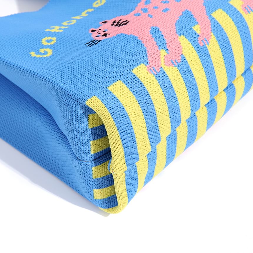 Bag Jacquard Cartoon Tote Knit