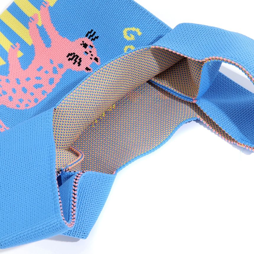 Bag Jacquard Cartoon Tote Knit