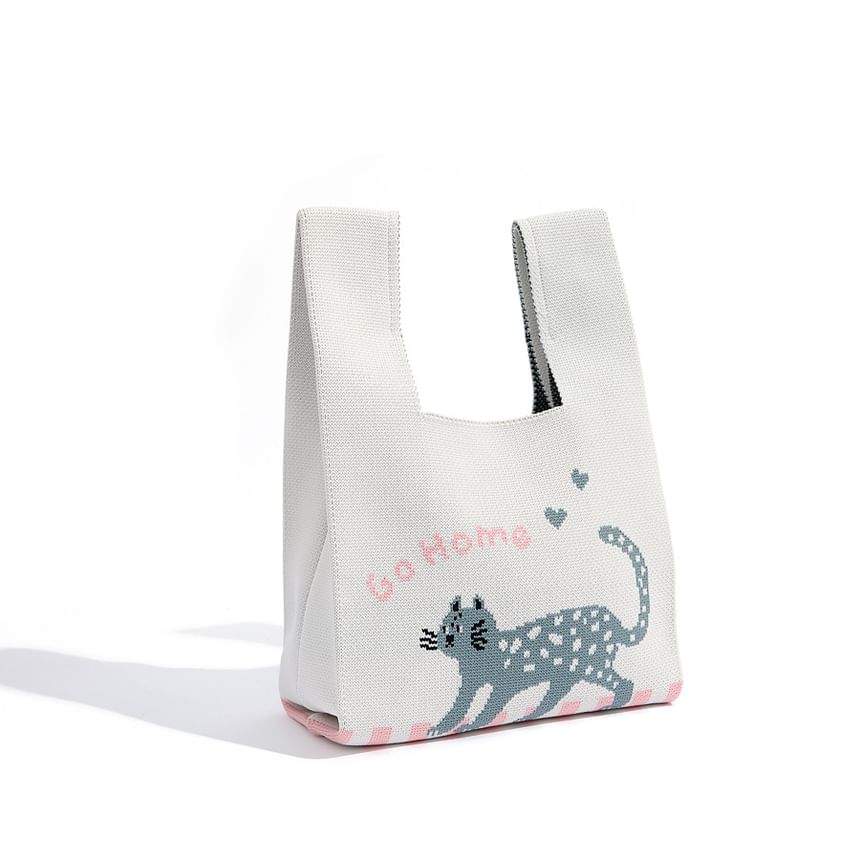Bag Jacquard Cartoon Tote Knit