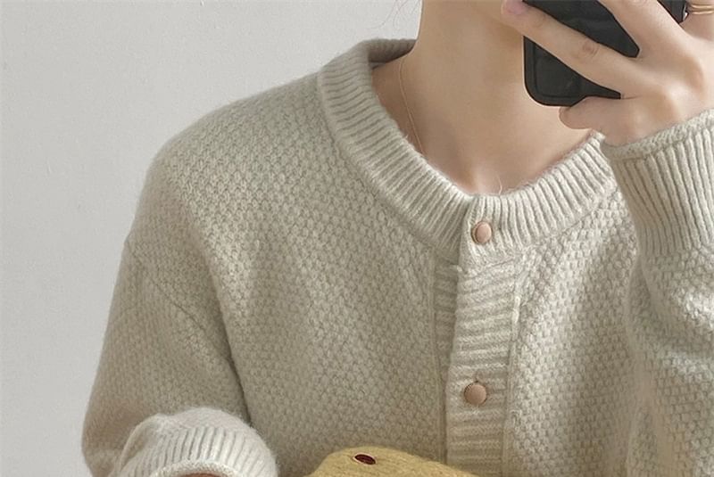 Plain Button-Up Cardigan