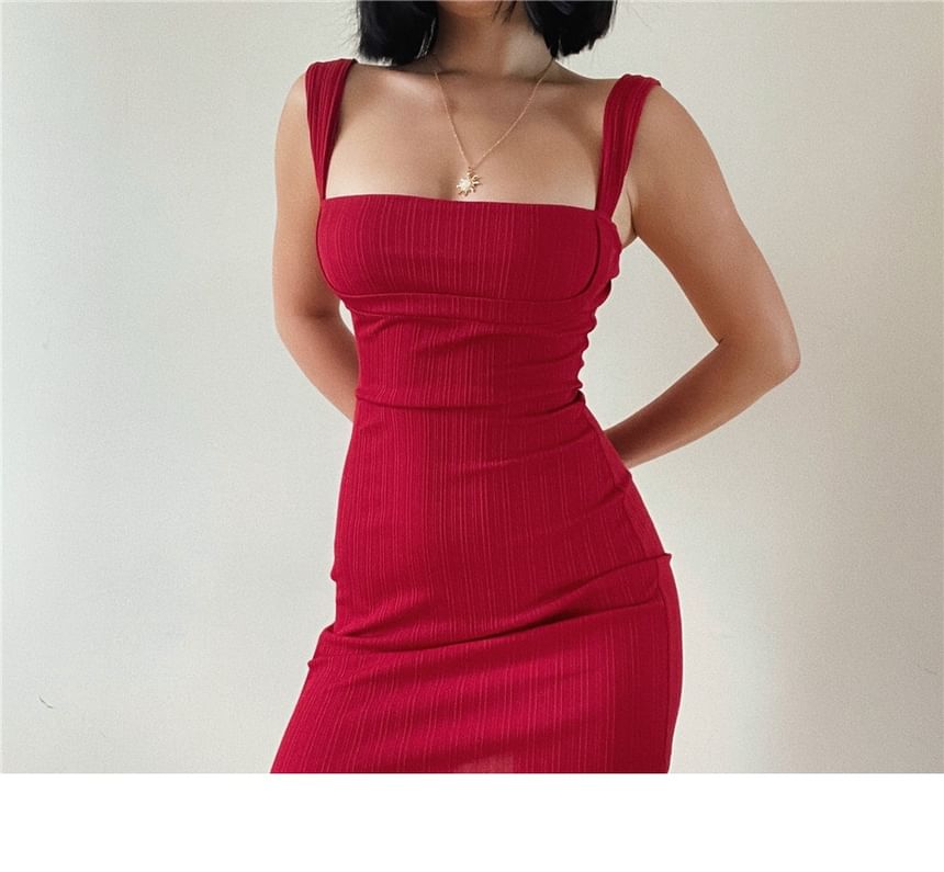 Off Dress Midi Plain Sheath Shoulder