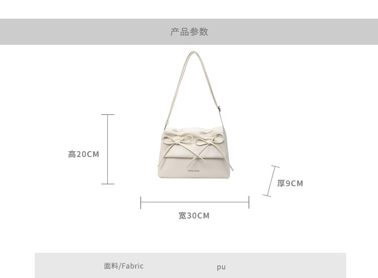 Shoulder Bow Leather Bag Faux