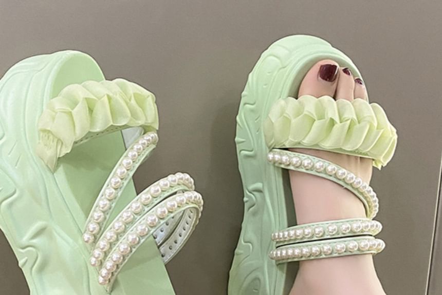 Platform Pearl Faux Sandals