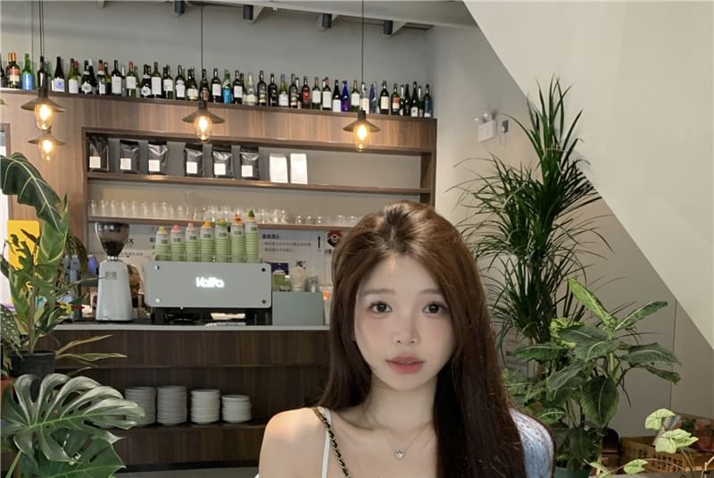 Strap Floral Mini Pointelle Dress / Cardigan Spaghetti Print Ruffle A-Line Plain