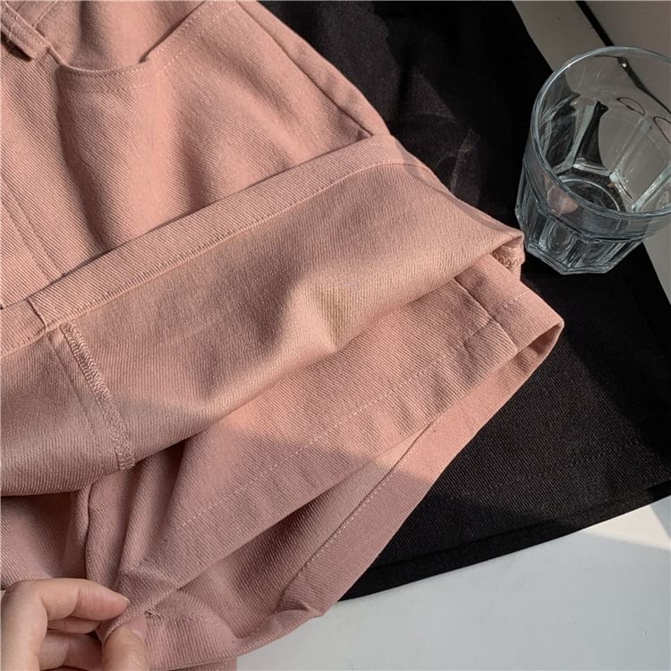 High Waist Mini A-Line Skirt Plain