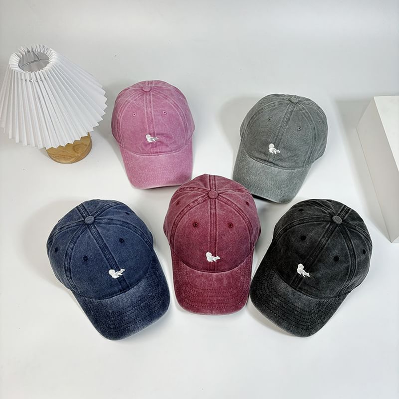 Squirrel Embroidered Baseball Cap