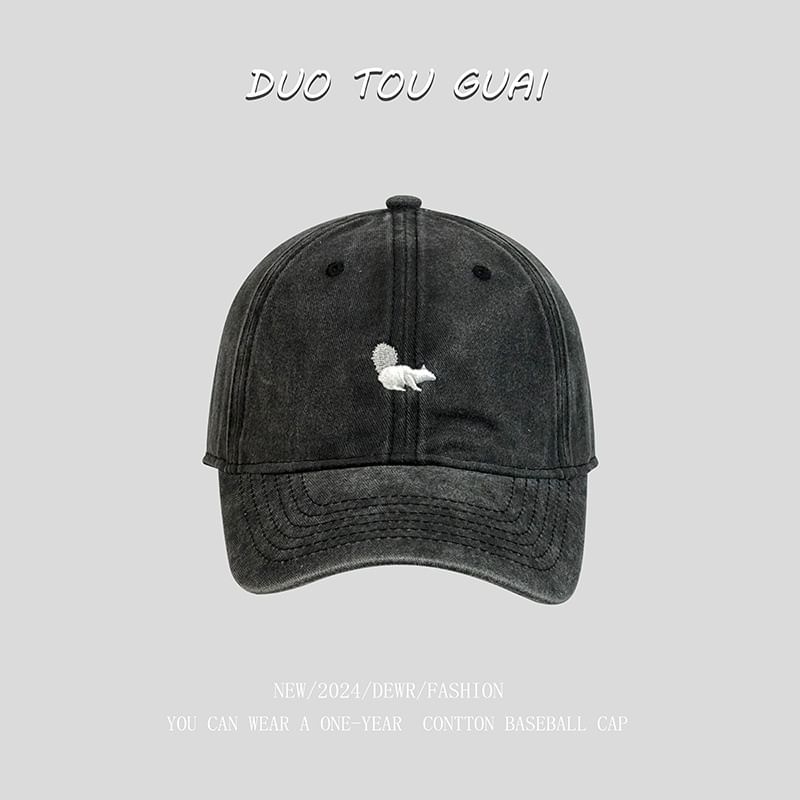 Squirrel Embroidered Baseball Cap