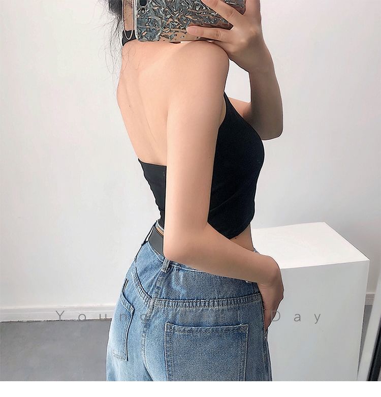 Top Halter Crop Plain