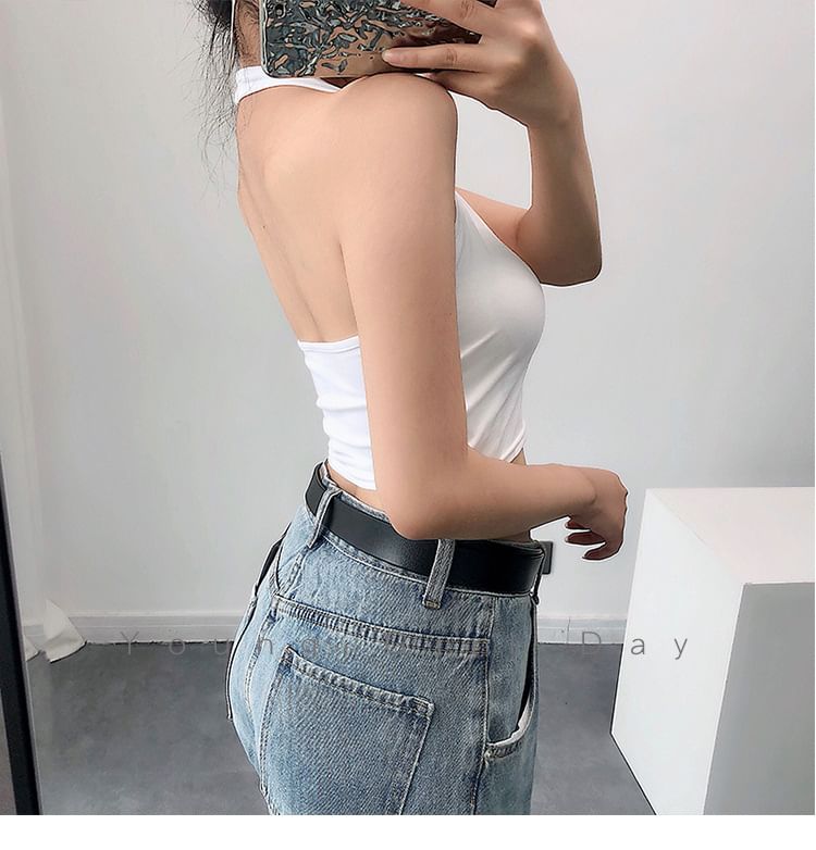 Top Halter Crop Plain