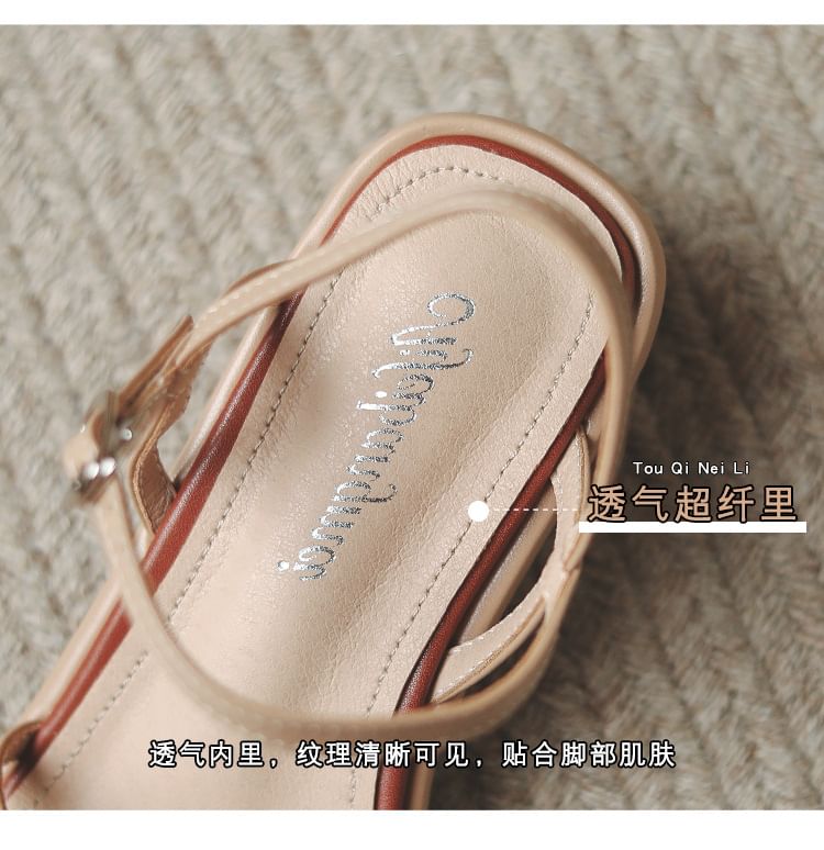 Heel Sandals Strappy Block