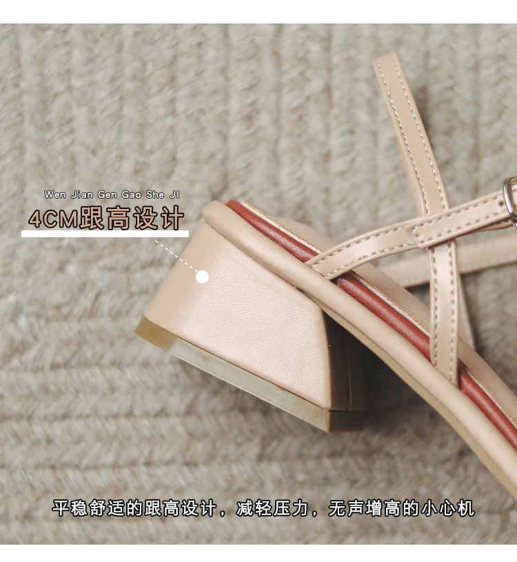 Heel Sandals Strappy Block