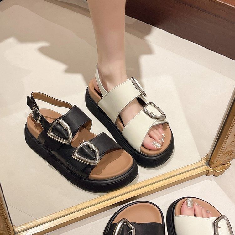 Sandals Slingback Platform Buckled