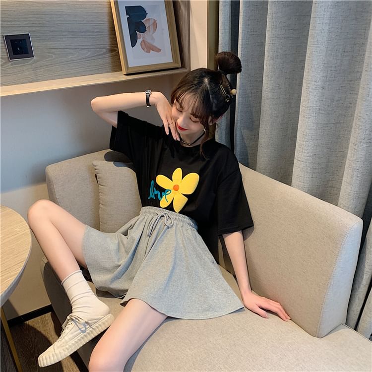 Shorts Drawstring Plain Waist