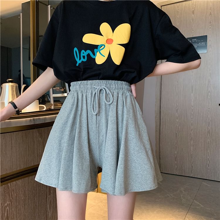 Shorts Drawstring Plain Waist