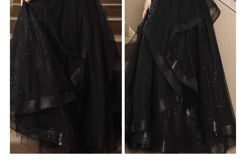 (Various A-Line Mesh Evening Gown Designs)