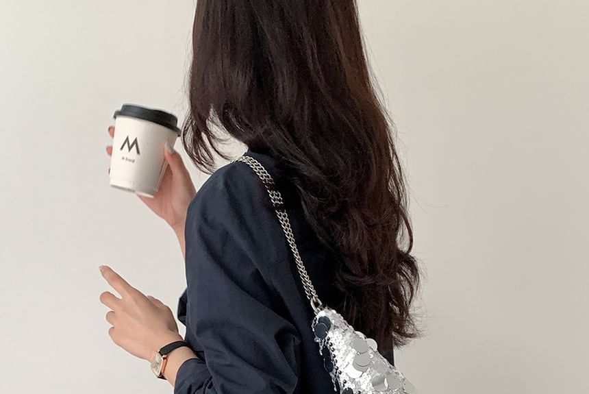 Strap Sequin Hobo Bag Chain