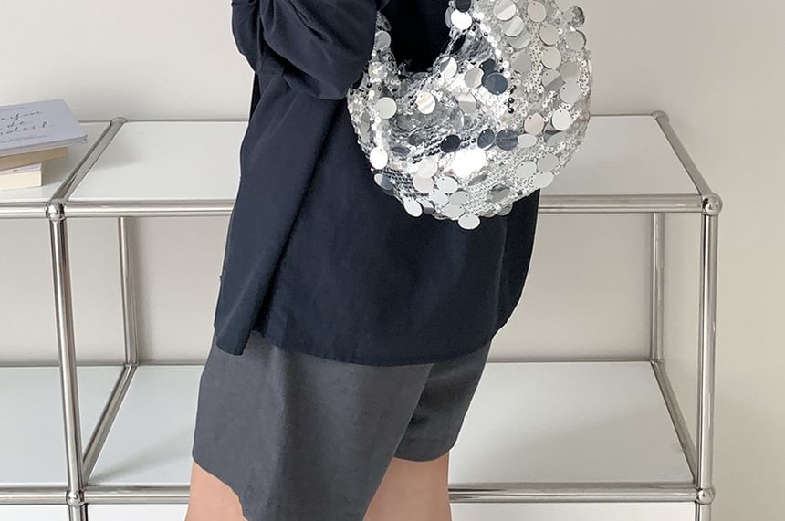 Strap Sequin Hobo Bag Chain