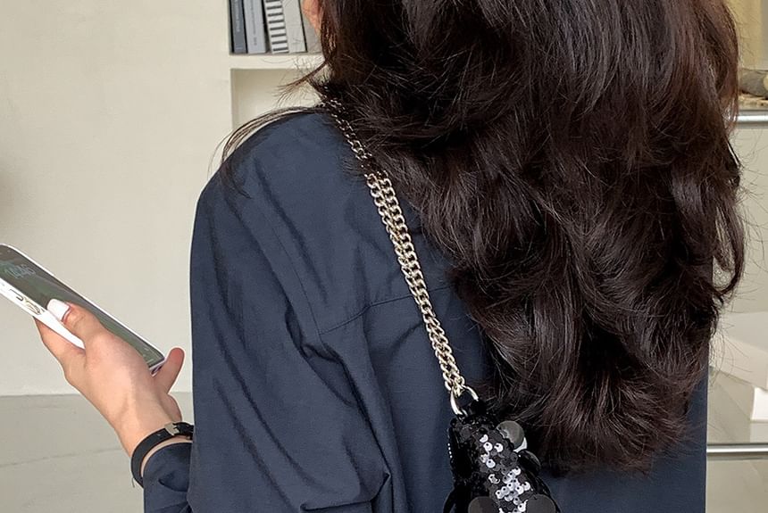 Strap Sequin Hobo Bag Chain