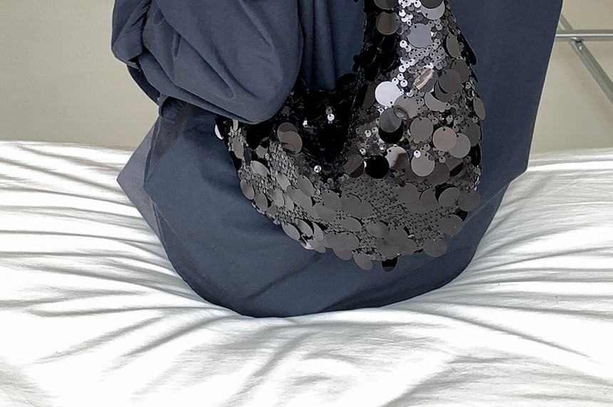 Strap Sequin Hobo Bag Chain