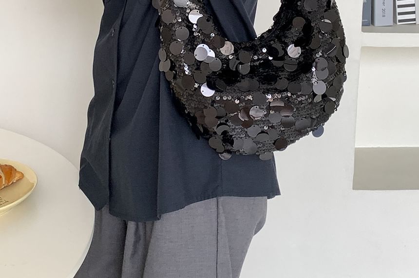 Strap Sequin Hobo Bag Chain