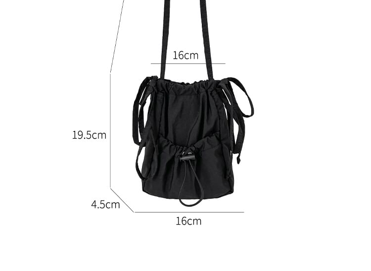 Bag Drawstring Plain Nylon Crossbody