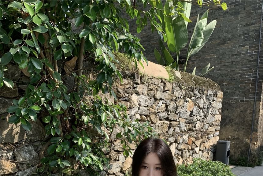 A-Line Eyelet Cap-Sleeve Plain Mini Maxi Panel Mermaid Dress Lace V-Neck Buttoned /