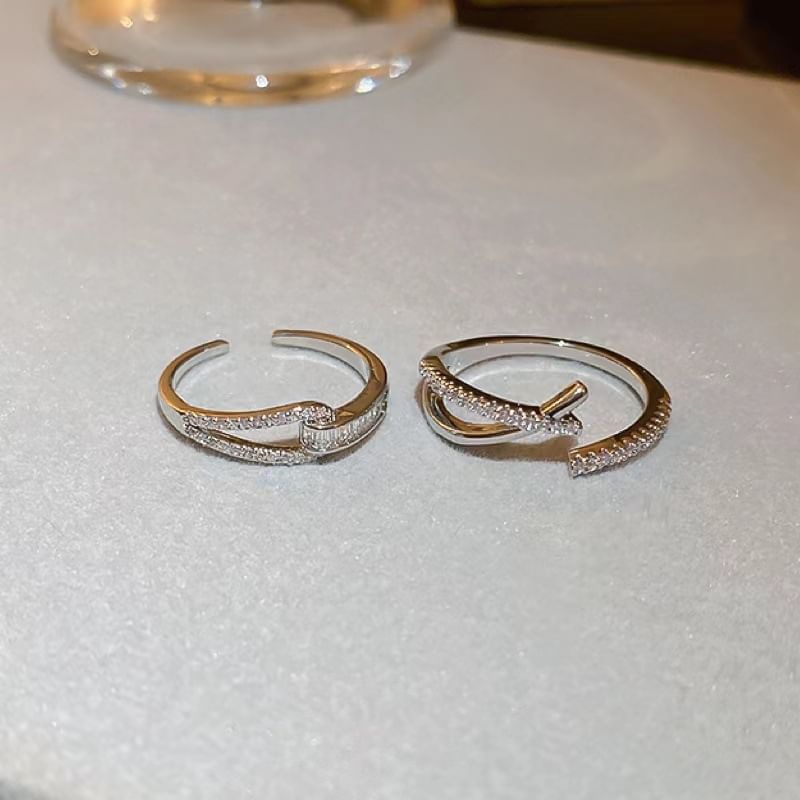 (Various Alloy Rhinestone Ring Open Designs)