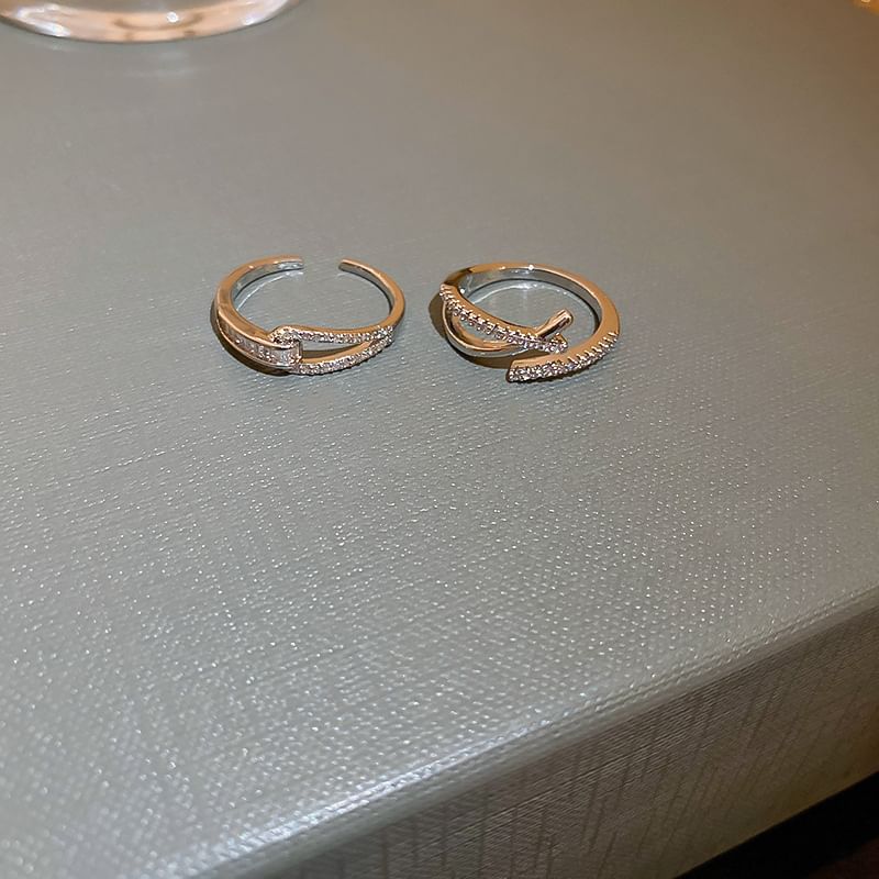 (Various Alloy Rhinestone Ring Open Designs)