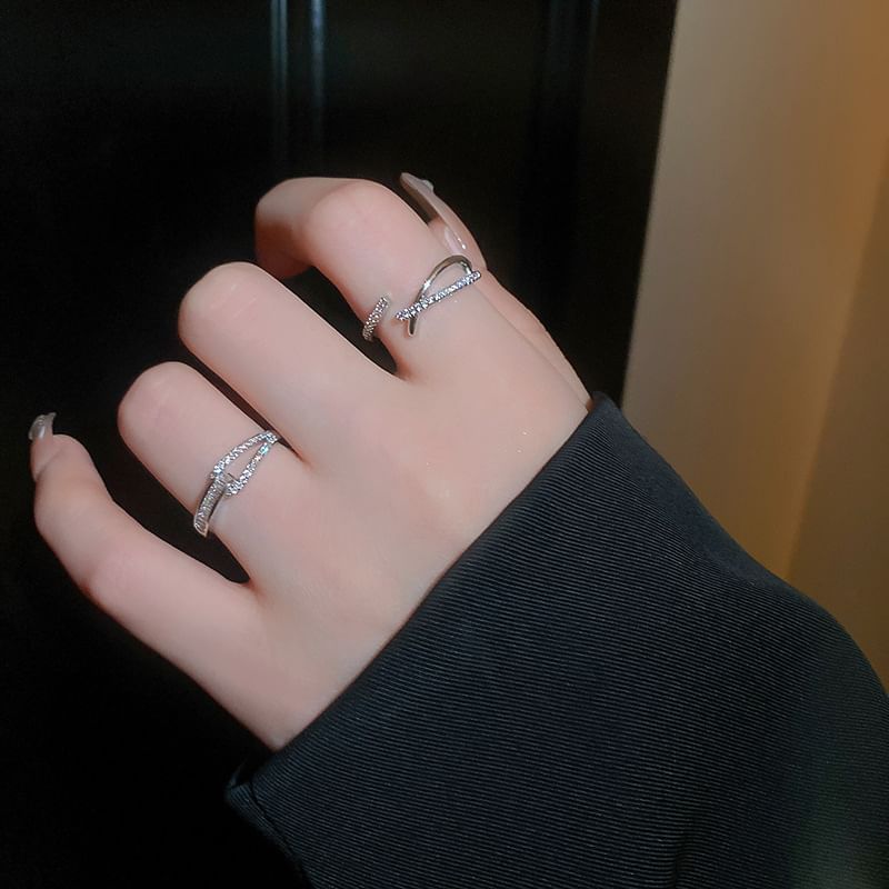 (Various Alloy Rhinestone Ring Open Designs)