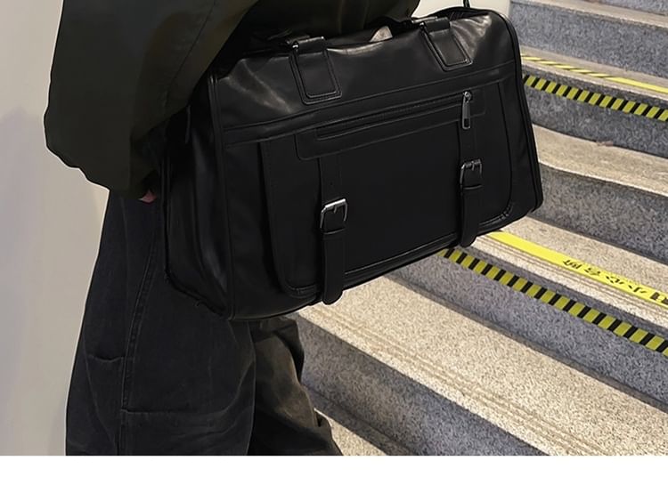 Plain Bag Faux Carryall Leather