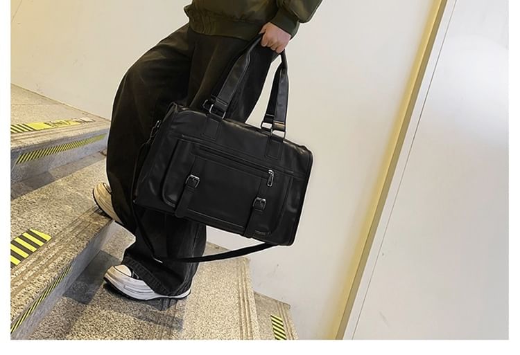 Plain Bag Faux Carryall Leather