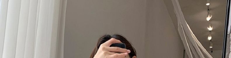 Dress Puff Neck A-Line Mini Sleeve Plain Square