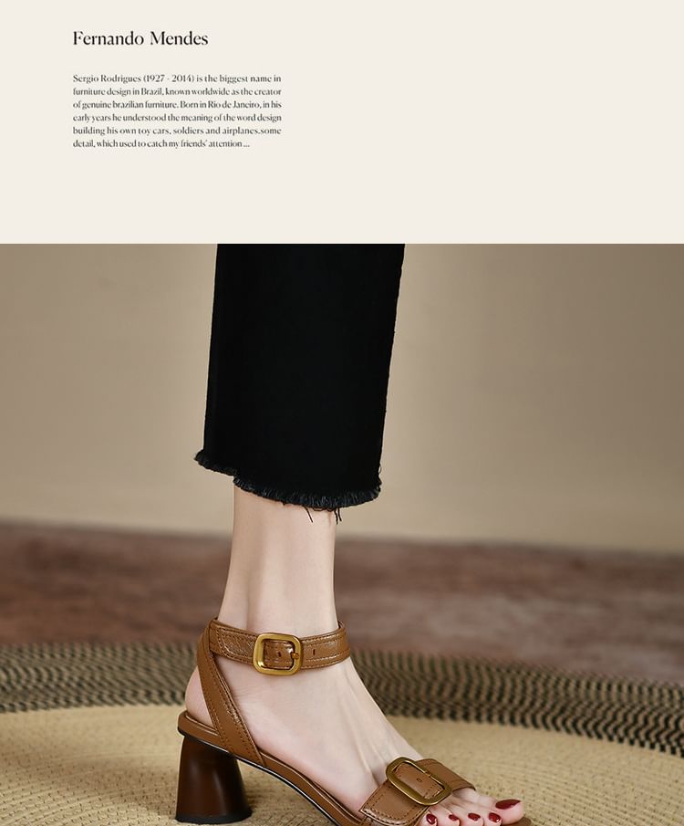 Buckled Sandals Block Heel