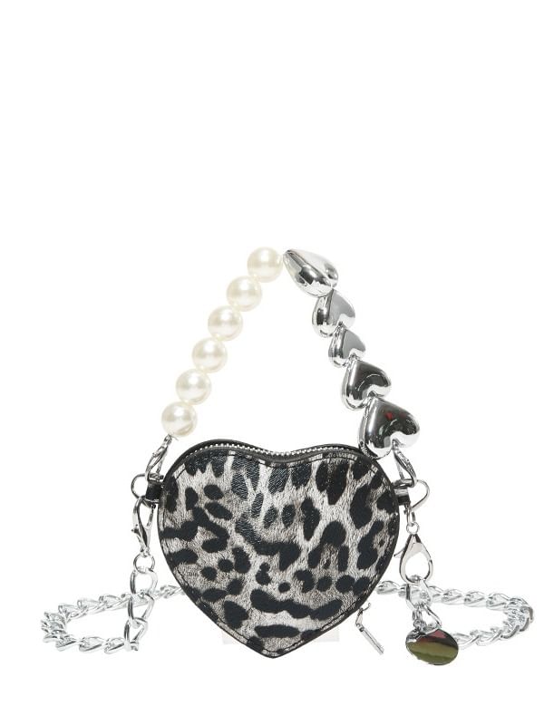Heart Bag Leopard Print Crossbody