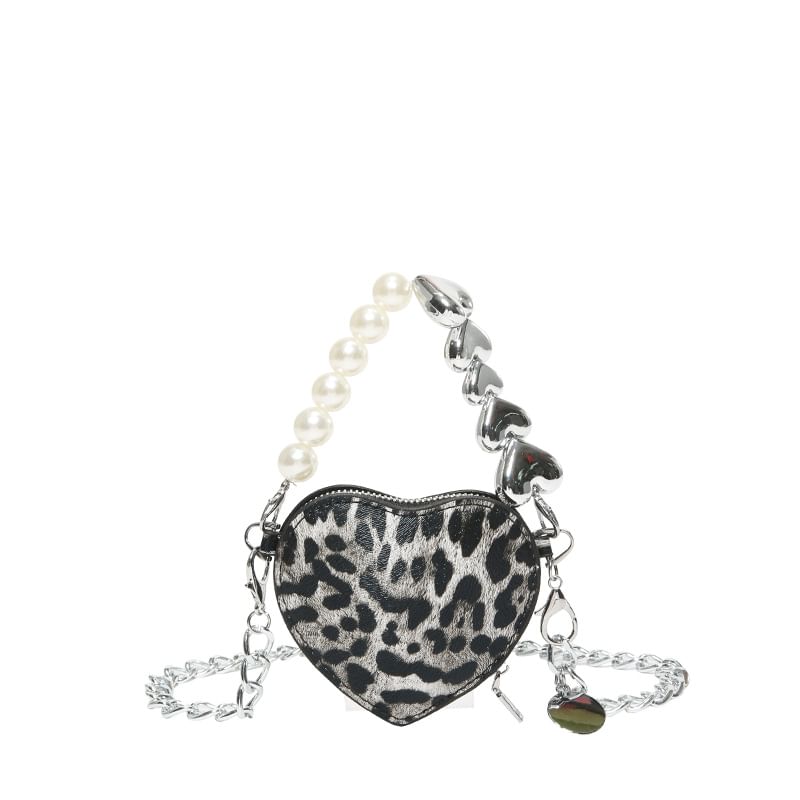 Heart Bag Leopard Print Crossbody