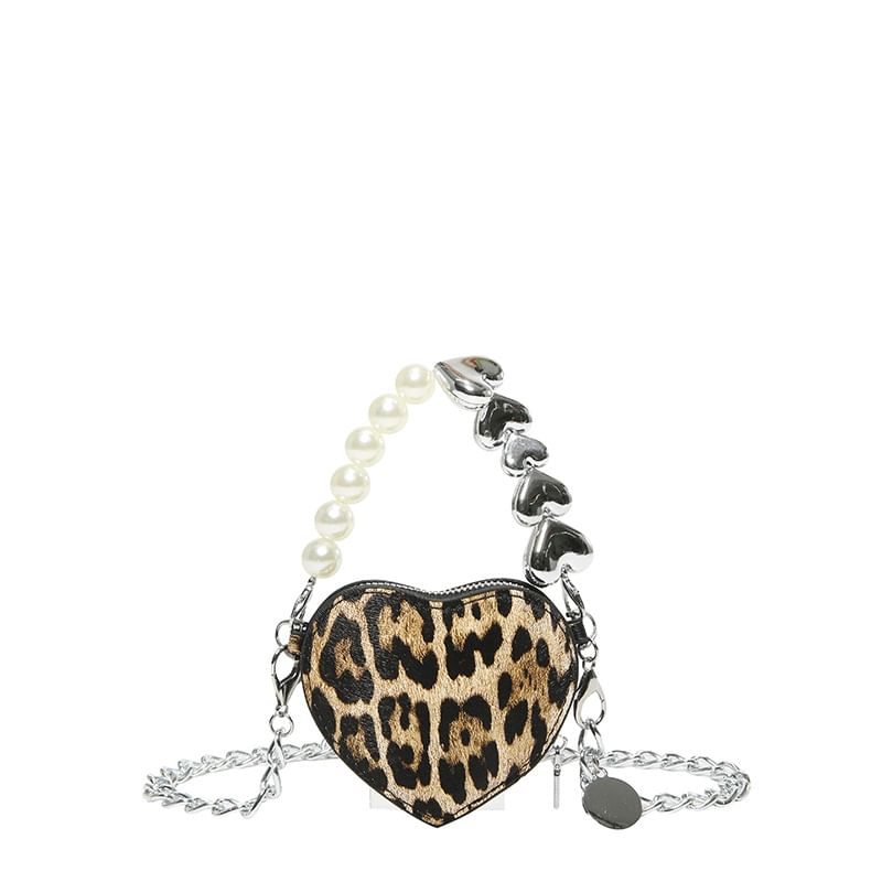 Heart Bag Leopard Print Crossbody